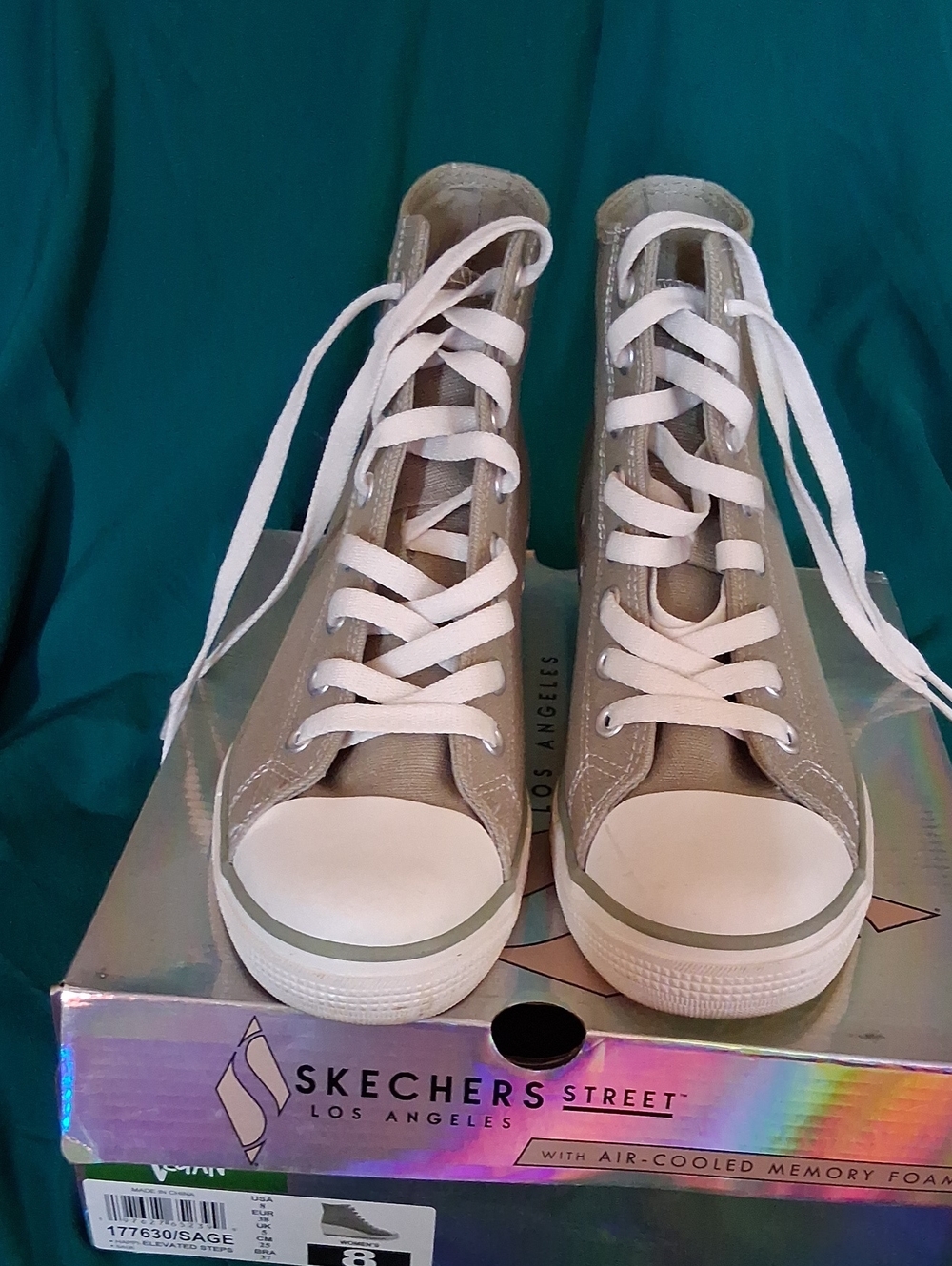 Skechers Sage High-Top Canvas Sneakers with White Accents